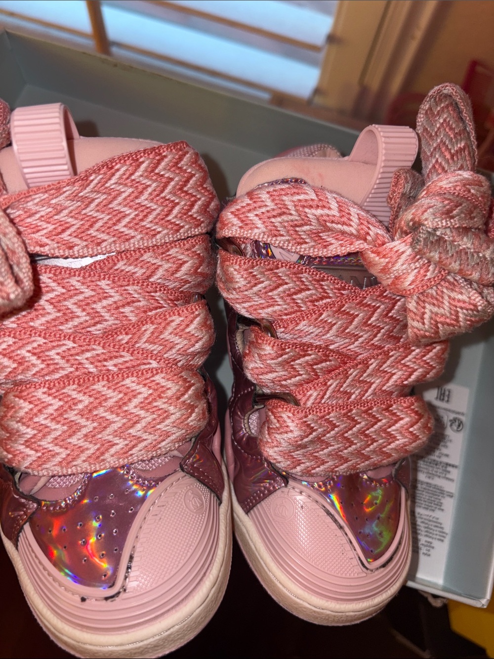 Lanvin Pink and Coral Kids Sneakers